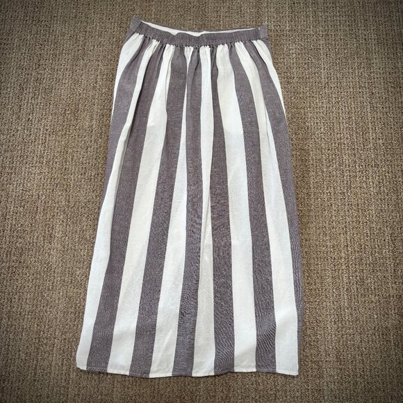 Madewell Grey Stripe Overlay Midi Skirt, size Medium - Picture 7 of 12